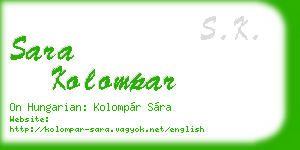 sara kolompar business card