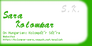 sara kolompar business card
